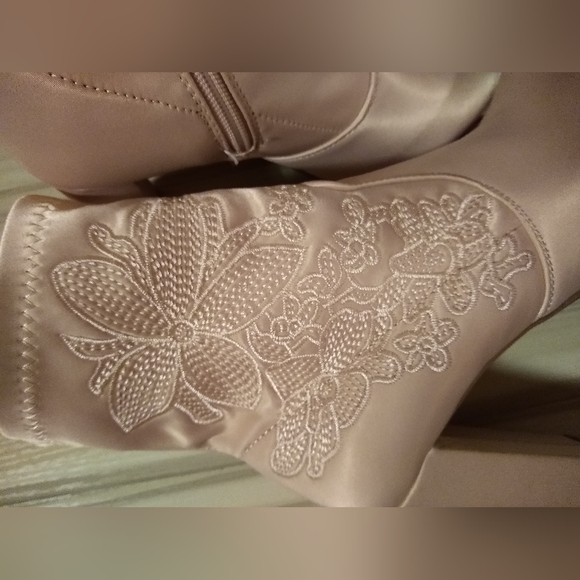 Pink Satin Cupid Boots - Picture 2 of 16